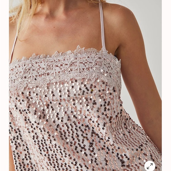 NWT Intimately By Free People That Girl Sequin Slip Dress In Pink Nectar size XS - Picture 4 of 6